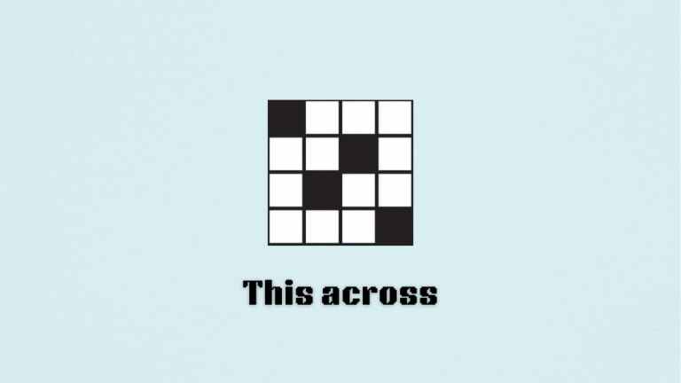 A crossword puzzle with the words "this across"