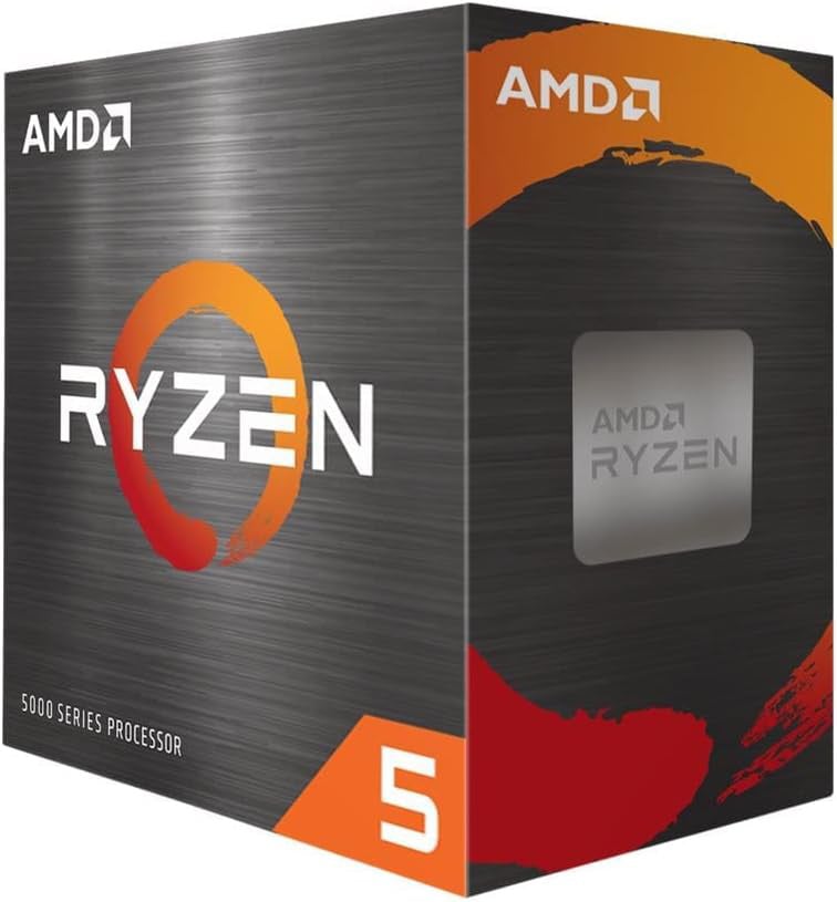 3/4 front view of AMD Ryzen 5 5600 product box. More details below.