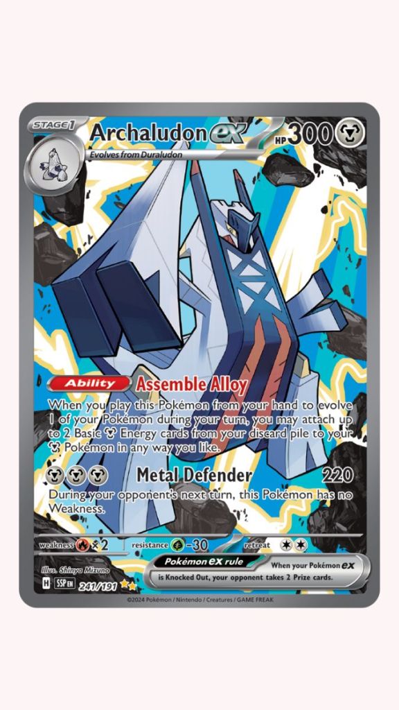 Archaludon ex Pokémon card.