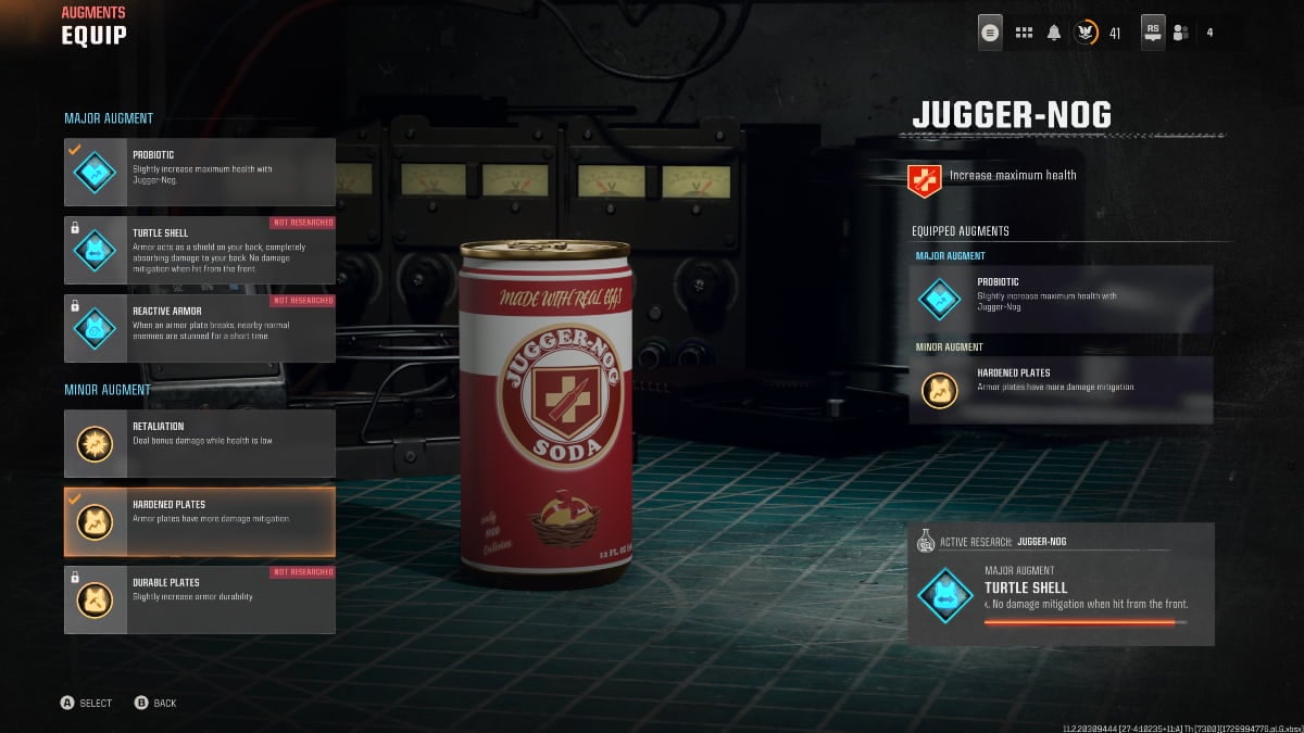 All the unlockable Augments for Juggernog in Black Ops 6 Zombies.