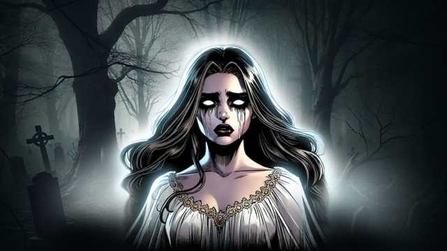 Picture showing the lady ghost for the La Llorona Challenge in Bitlife.