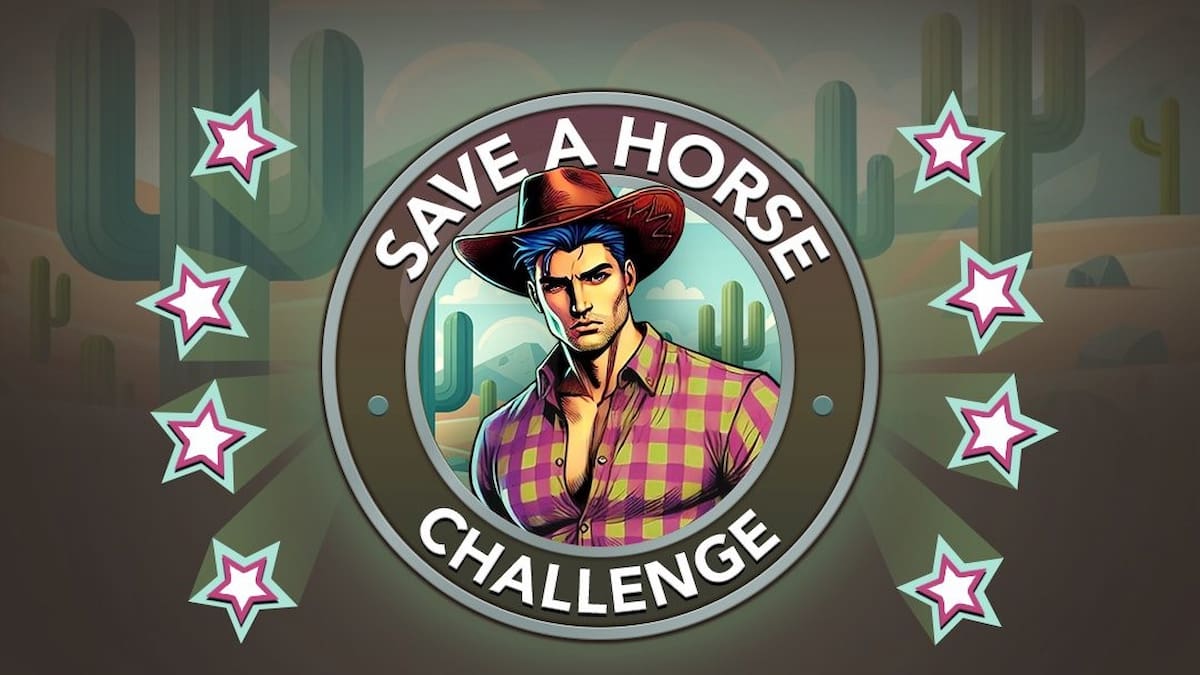 Picture showing the Save a Horse challenge cover in Bitlife.