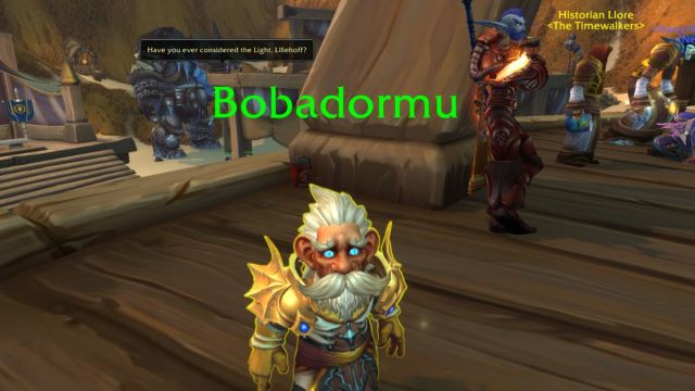 Bobadormu NPC in 20th Anniversary event in World of Warcraft.