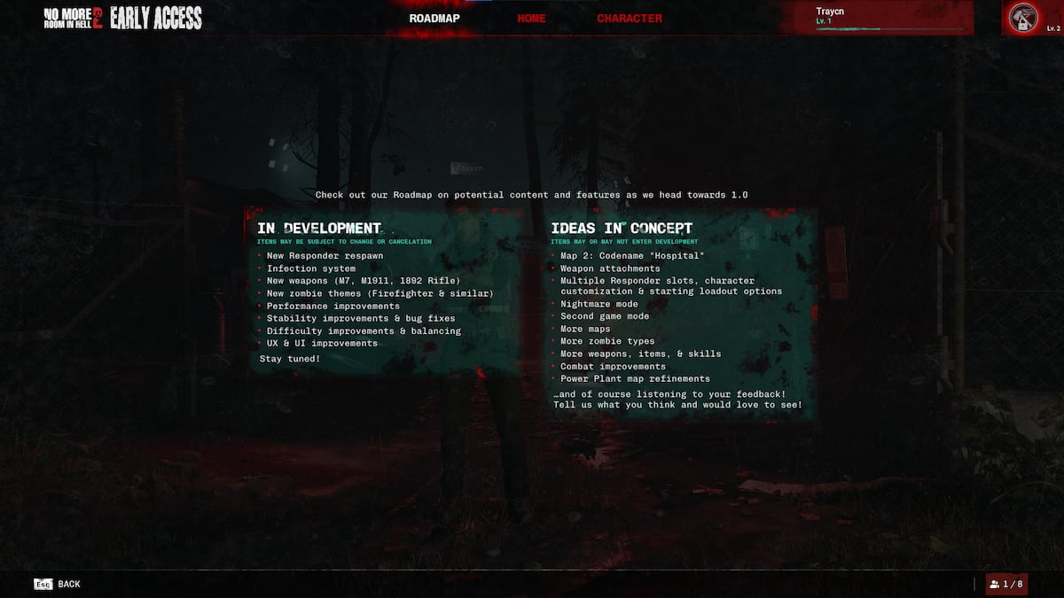 Character Slots roadmap in No More Room in Hell 2