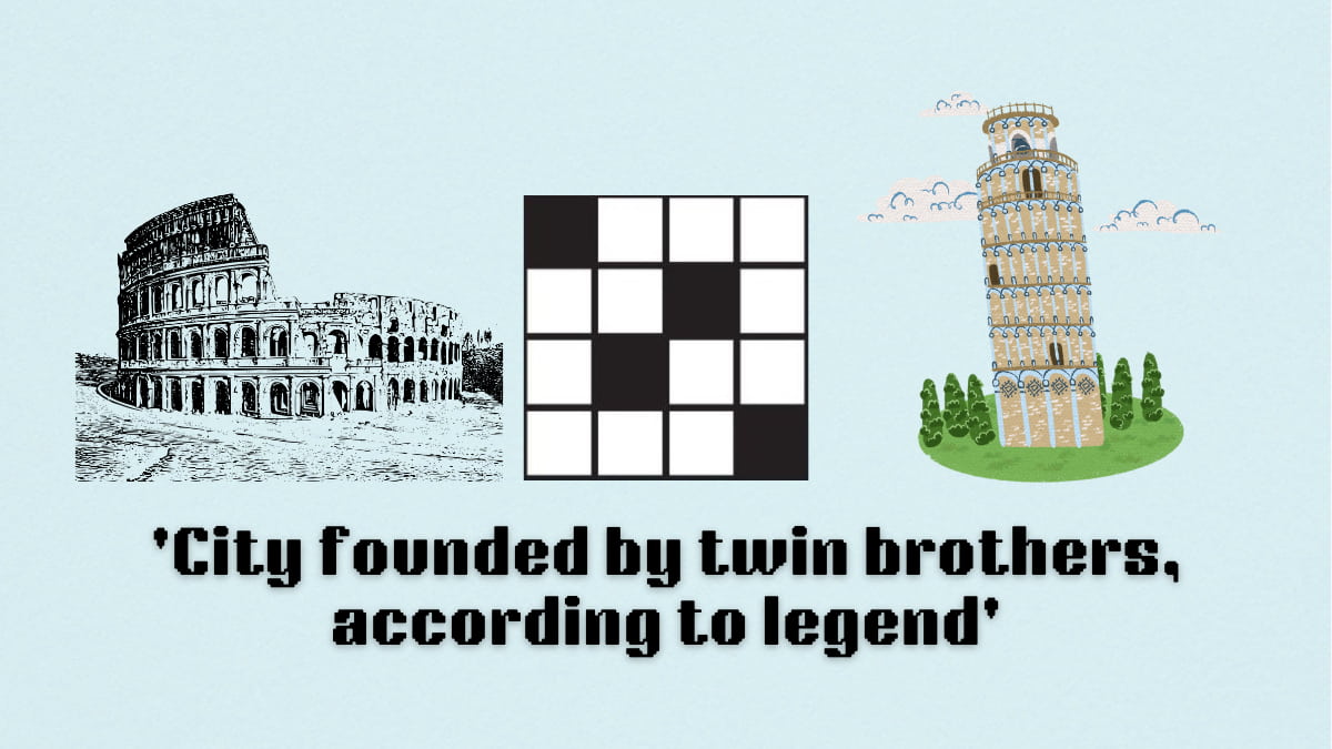 Picture showing the city founded by twin brothers, according to legend clue cover in NYT Mini Crossword.