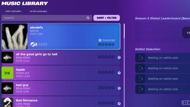 Fortnite Festival Songs for October 27