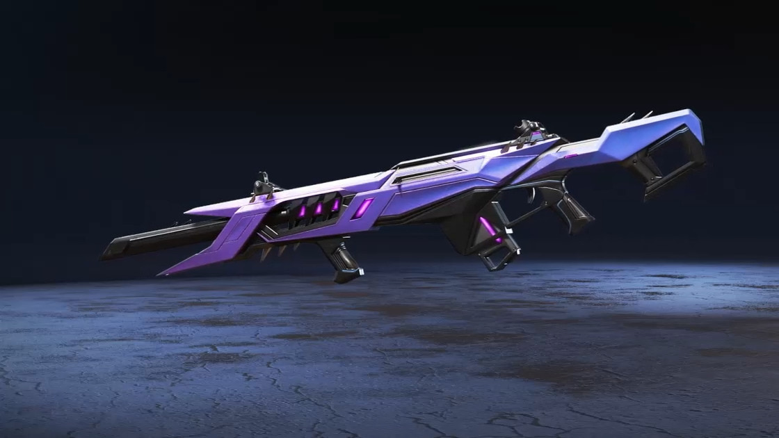 A purple sniper rifle with blocky, angular features.