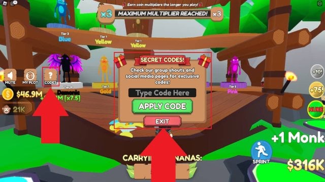 How to redeem Monkey Tycoon codes