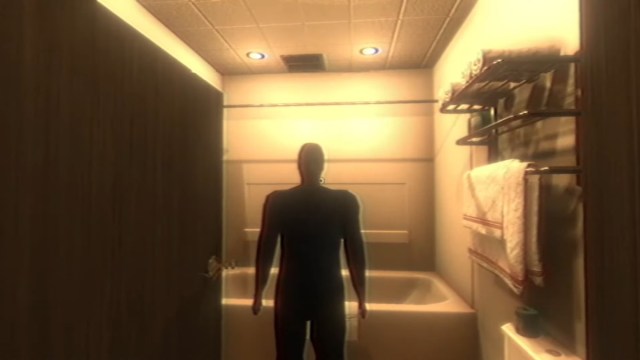 Norwood Hitchhike jumpscare in motel bathroom