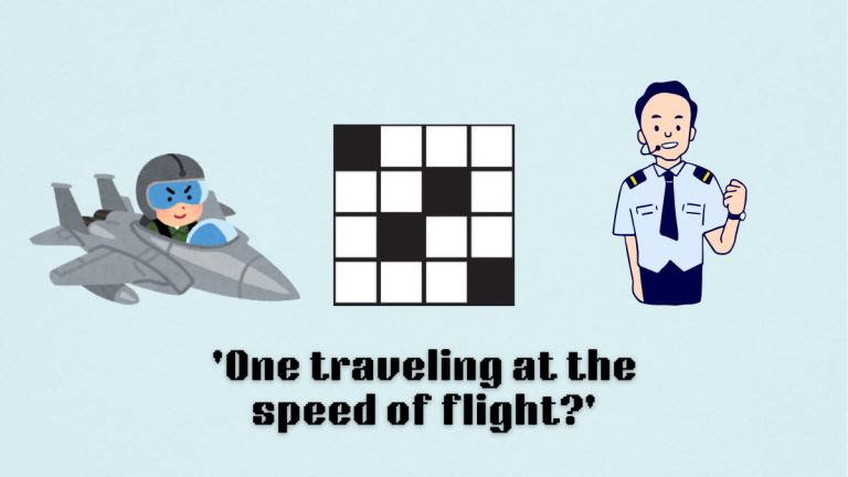 Picture showing the one traveling at the speed of flight clue cover in NYT Mini Crossword.