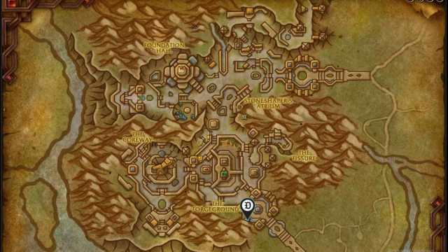 Map of Dornogal showing the location of PvP vendor in WoW The War Within.
