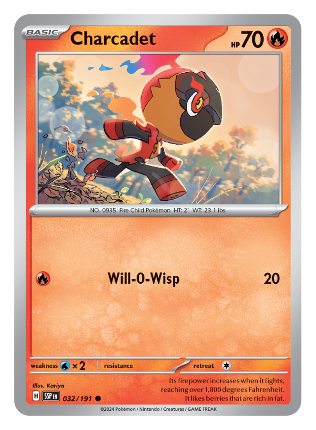 Charcadet Pokémon card.