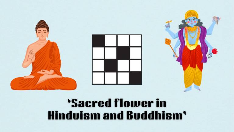 Picture showing the sacred flower in Hinduism and Buddhism clue cover in NYT Mini Crossword.