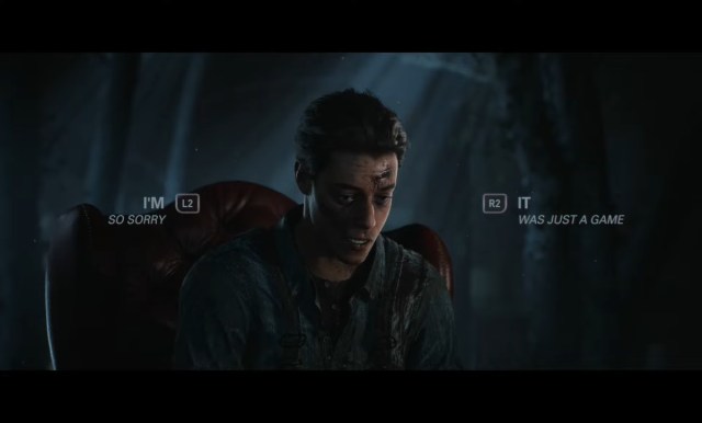 Choosing between I'm so sorry or It was just a game as Josh, talking to Dr. Hill