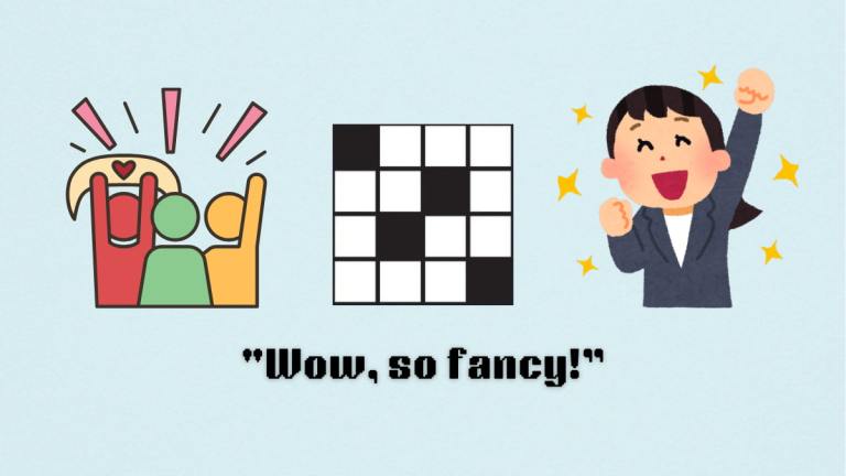 Picture showing the wow so fancy clue cover in NYT Mini Crossword.