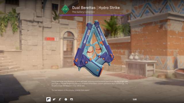 CS2 Dual Berettas Hydro Strike skin preview