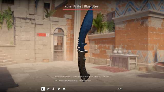 CS2 Kukri Knife Blue Steel skin preview