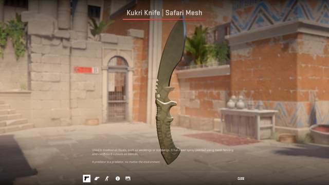 CS2 Kukri Knife Safari Mesh skin preview