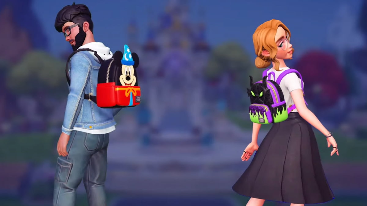 Two Loungefly bags in Disney Dreamlight Valley.