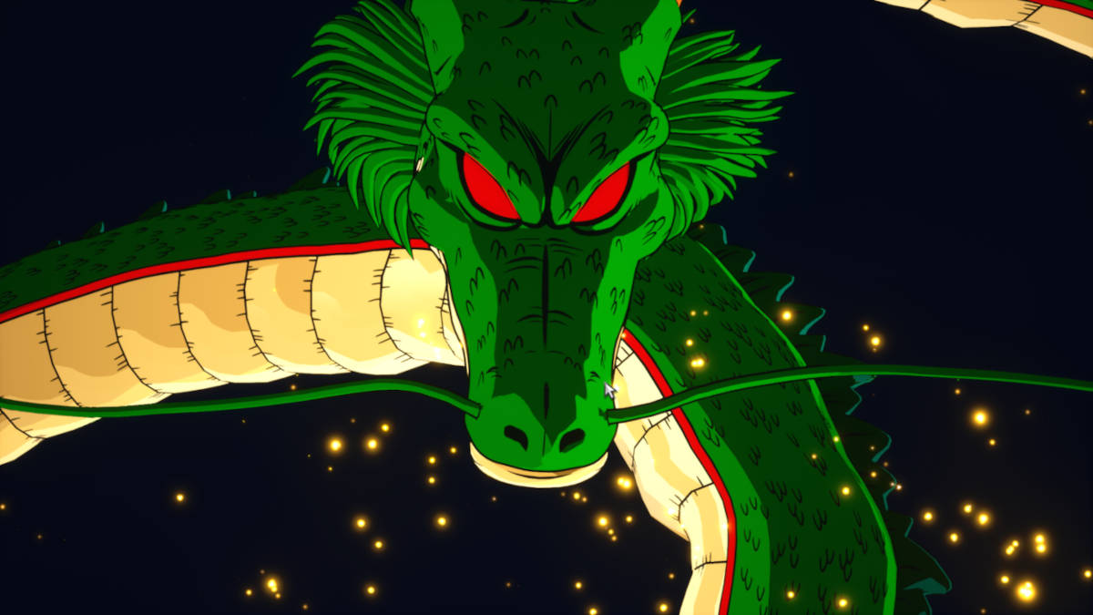 Dragon Ball Sparking Zero Dragon Balls: a green Chinese dragon with red eyes and green whiskers.