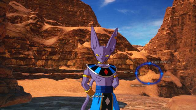 Dragon Ball Sparking Zero Frieza branching paths: Beerus, an Egyptian cat God, is asking Frieza to choose between four allies to take to the Tournament of Power.