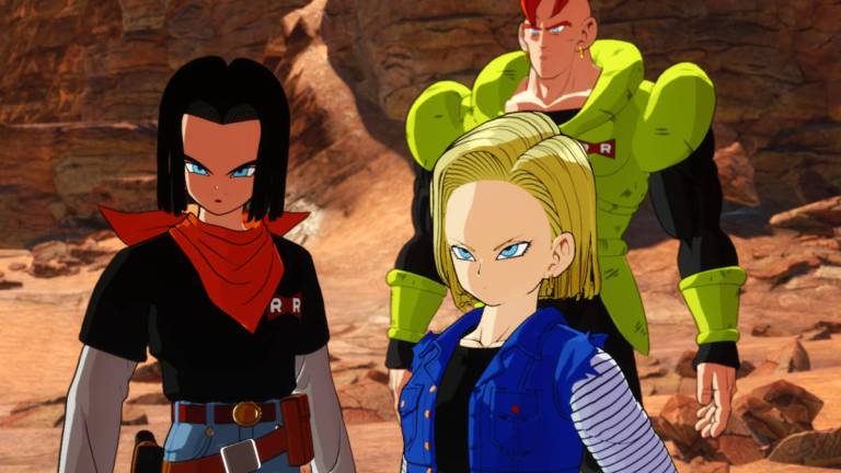 Dragon Ball Sparking Zero Vegeta branching paths: The Androids standing together looking at someone offscreen.