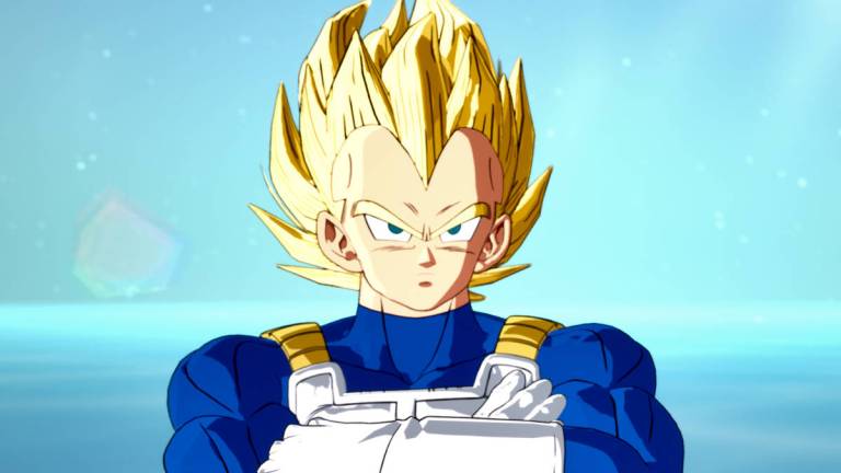 Dragon Ball Sparking Zero Vegeta branching paths: Vegeta in Super Saiyan form with his arms crossed.