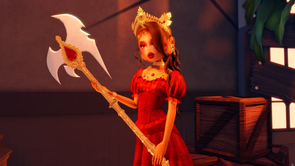 A player holding an Axe in Dress to Impress.