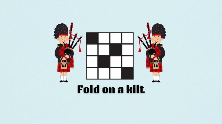 The Fold on a kilt clue on the NYT Mini Crossword puzzle.