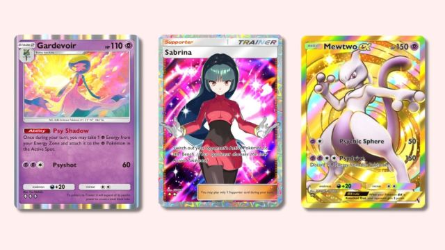 Gardevoir, Sabrina, and Mewtwo ex Pokémon TCG Pocket cards.