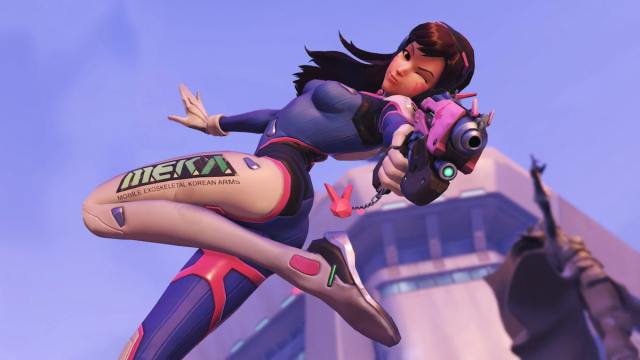 D.Va ejecting from her mech in Overwatch