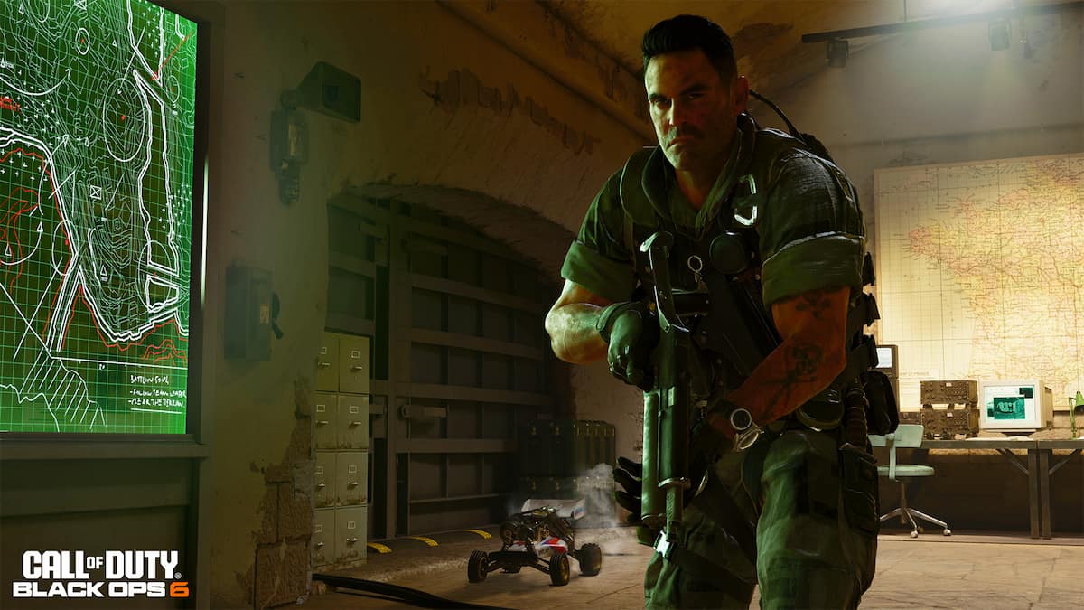 A CoD operator prowls with an assault rifle in Black Ops 6.