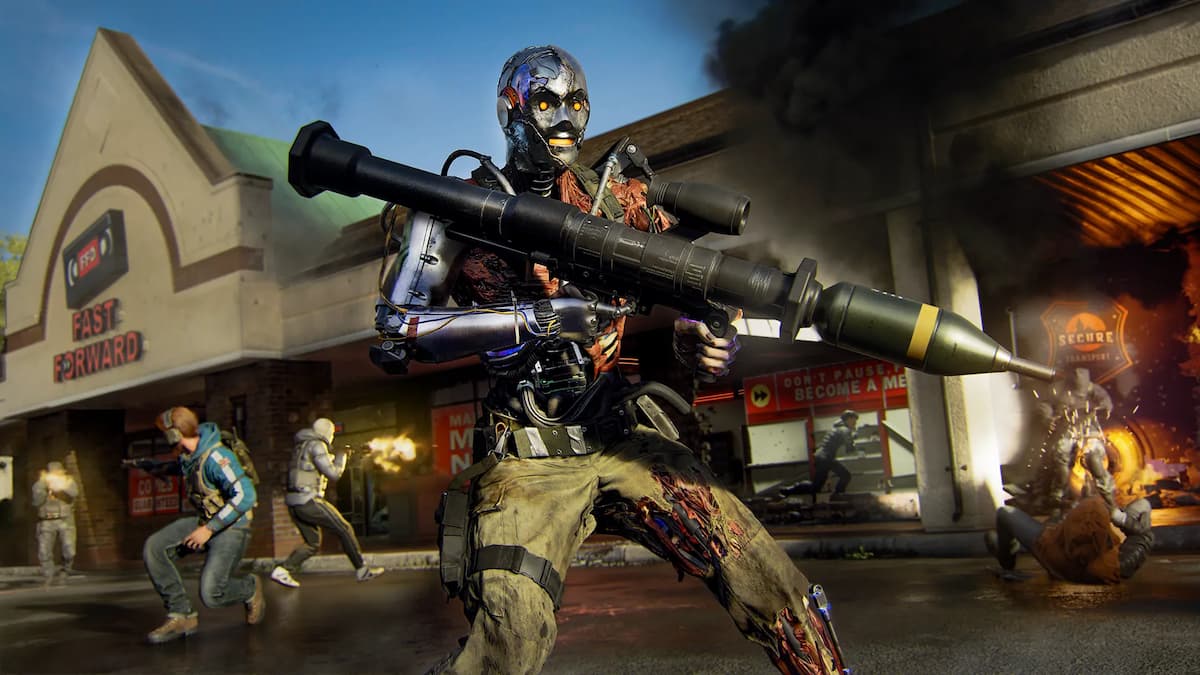 A robot operator holding a rocket launcher in Black Ops 6.