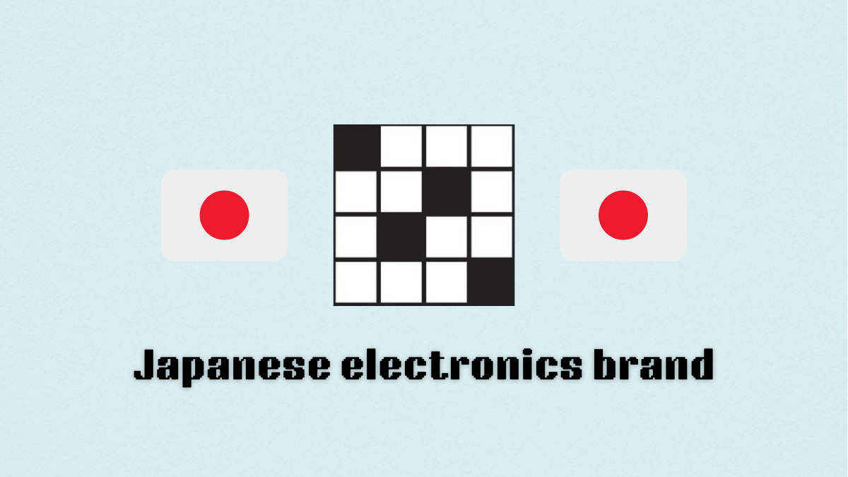 crossword puzzle with japanese flags and the words "japanese electronics brand"