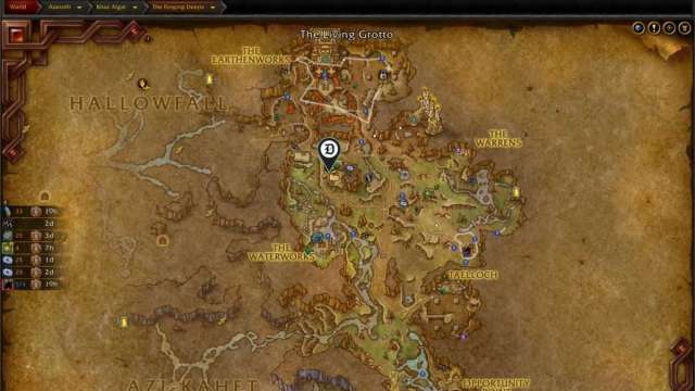 Map of The Ringing Deeps zone and location of NPC Speaker Kuldas in WoW The War Within.