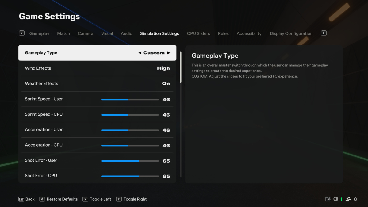 The best CPU sliders to make EA FC 25 more realistic