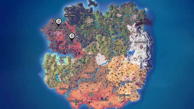 All Underworld named locations marked on the map in Fortnite.