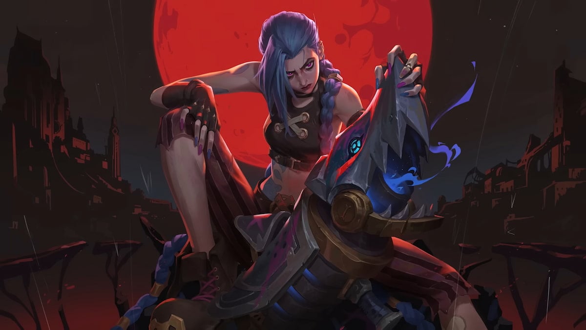 Picture showing Jinx in Arcane 2 holding her Fishbones rocket launcher.