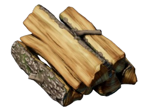 A set of chopped wood logs in Enshrouded.