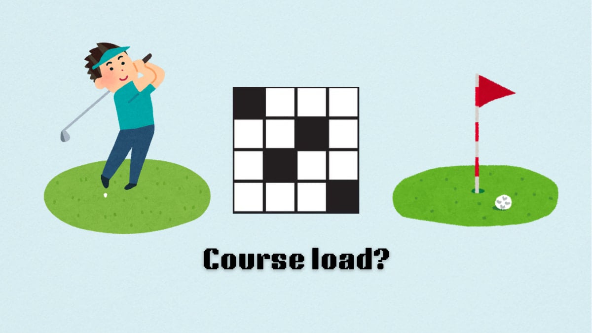 Picture showing the Course load clue cover in NYT Mini Crossword.