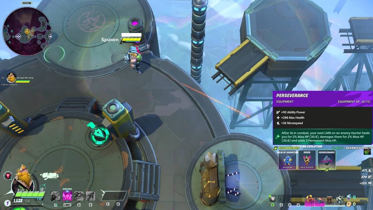 An image of Hudson from SUPERVIVE, and the two items that synergize with him best. These two items provide the character with ample healing.
