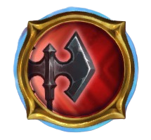 This screenshot of the Left-handed skill from The Bazaar shows readers a circular icon with a axe on the side.