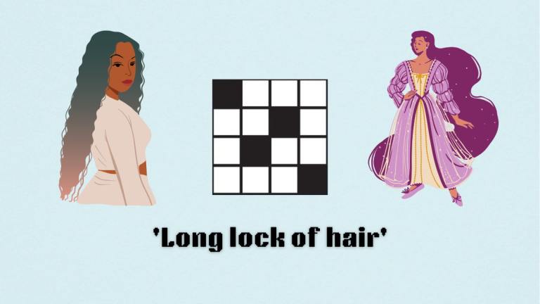 Picture showing the long lock of hair clue cover in NYT Mini Crossword.