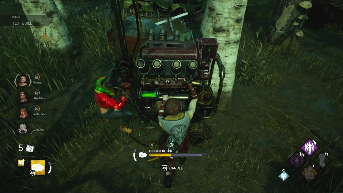 working on a generator together in dead by daylight