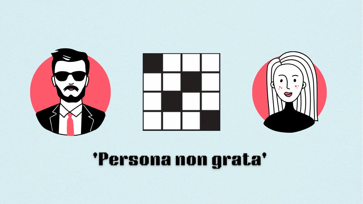 Picture showing the Persona non grata clue cover in NYT Mini Crossword.