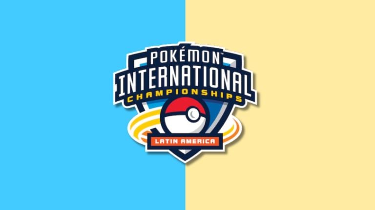 Pokémon LAIC logo with split blue and yellow background.