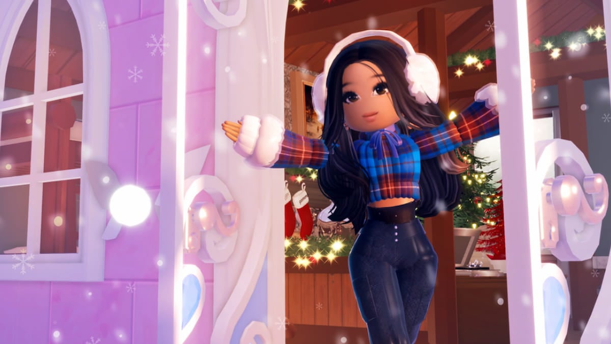 Picture showing a girl in Royale High in Glitterfrost 2024 event.