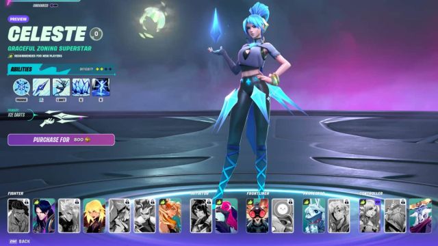 An image of Celeste from SUPERVIVE, a girl with blue clothes who wields ice powers.