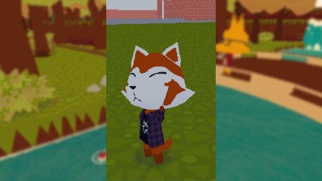 An image from Webfishing of a mod that adds an orange and white Raccoon model to the game.