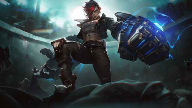 Picture showing Vi, from arcane and league of legends